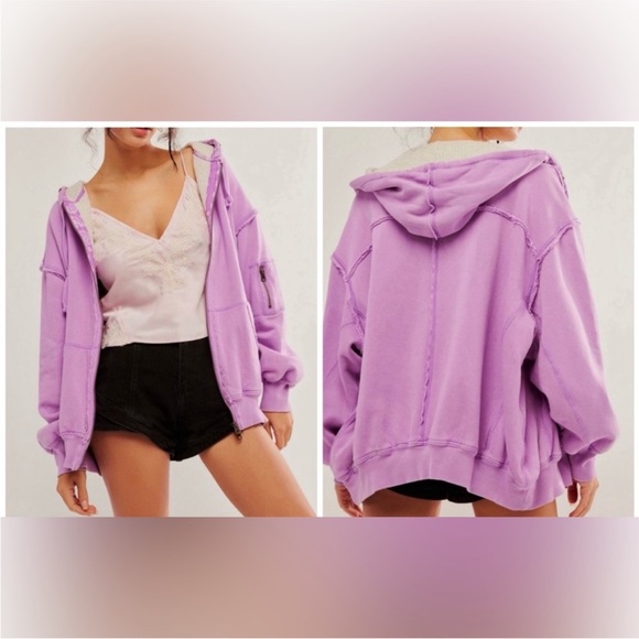 Free People Tops - NWOT Free People We the Free By Your Side Lined Hoodie - bubble tea - S, M